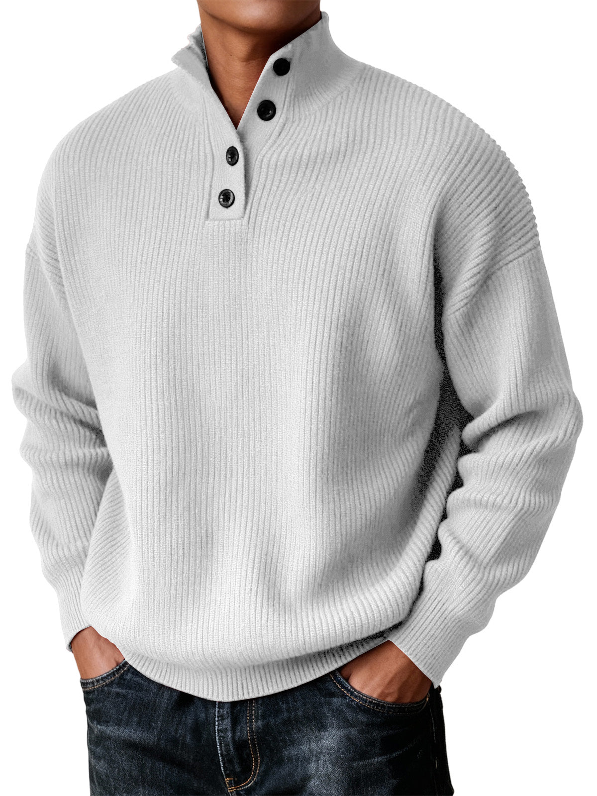 Men's Simple Turtleneck Casual Knitted Sweater For