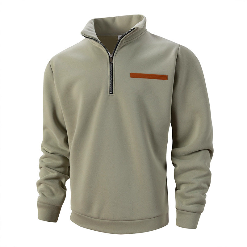 Men's Stylish Half Zip Long Sleeve Tops